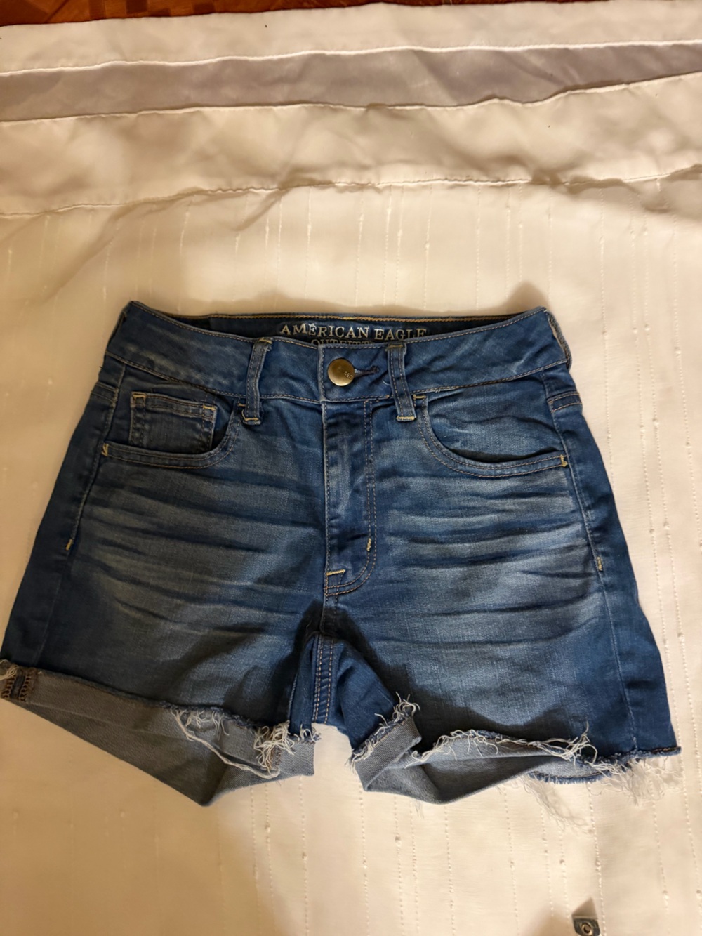 American Eagle Outfitters Dark Blue Denim Boyfriend Shorts